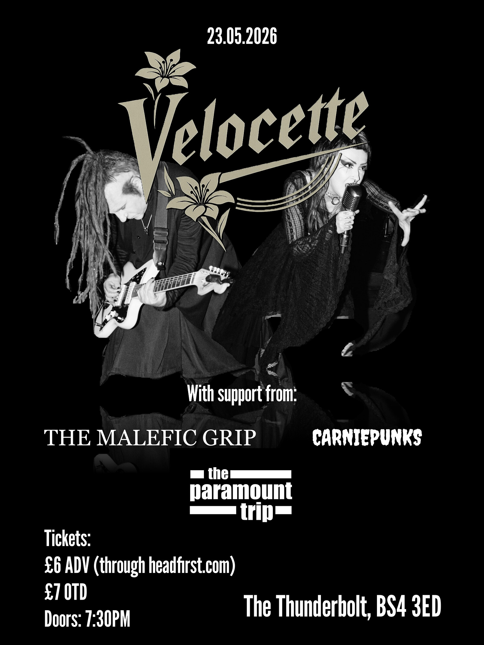 VELOCETTE  headline show at The Thunderbolt