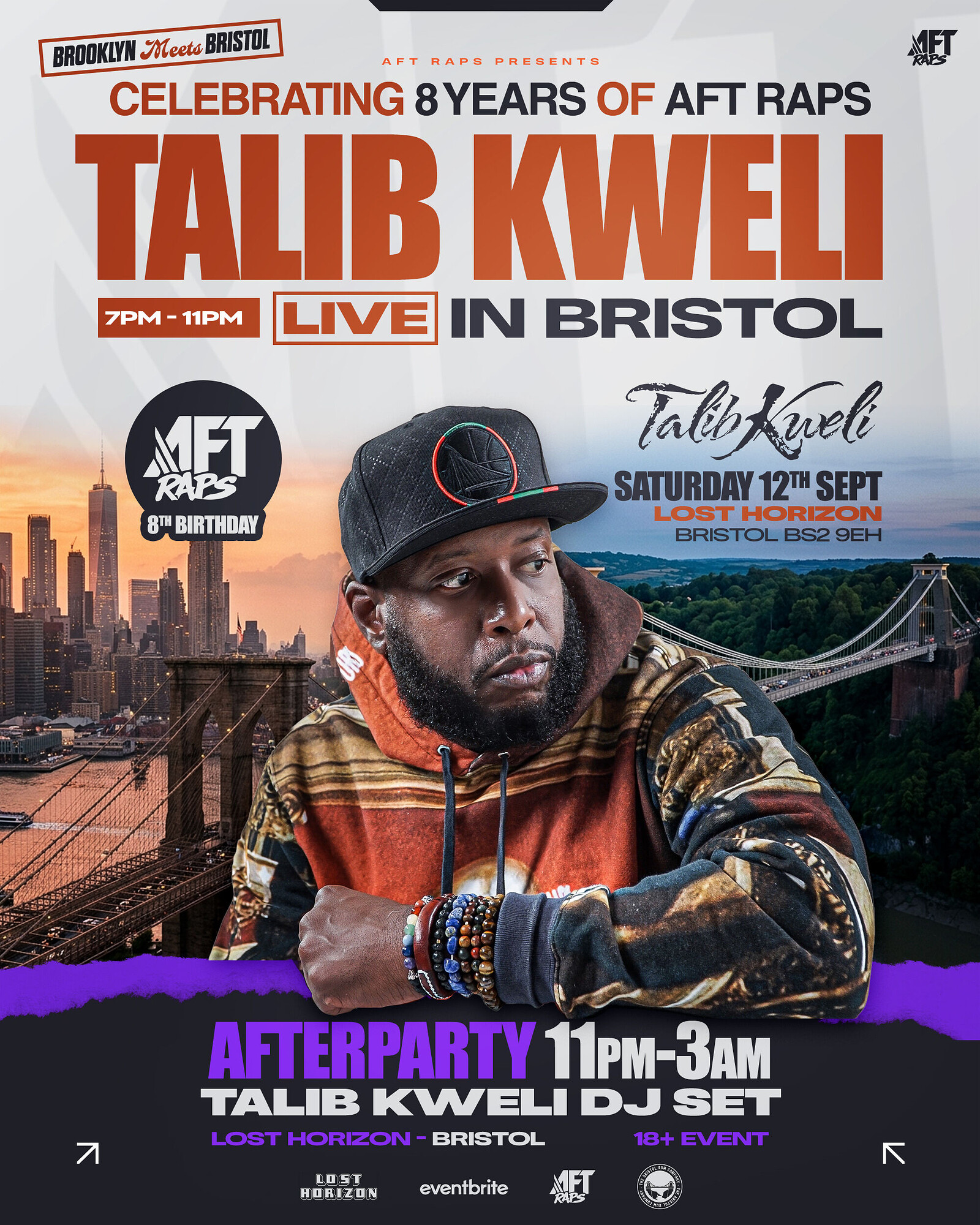Talib Kweli in Bristol Plus after party with Talib Kweli DJ Set. at Lost Horizon