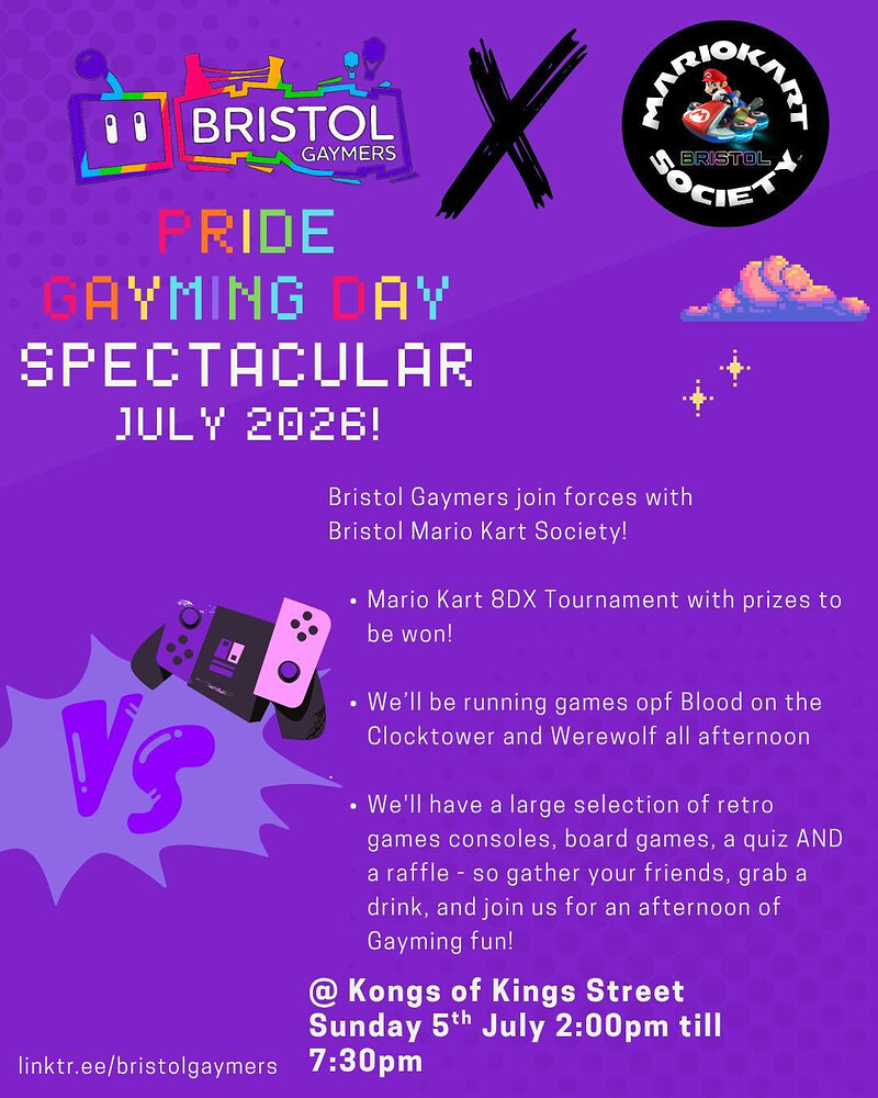 Bristol Gaymers Pride Gayming Day Spectacular at Kongs of King Street