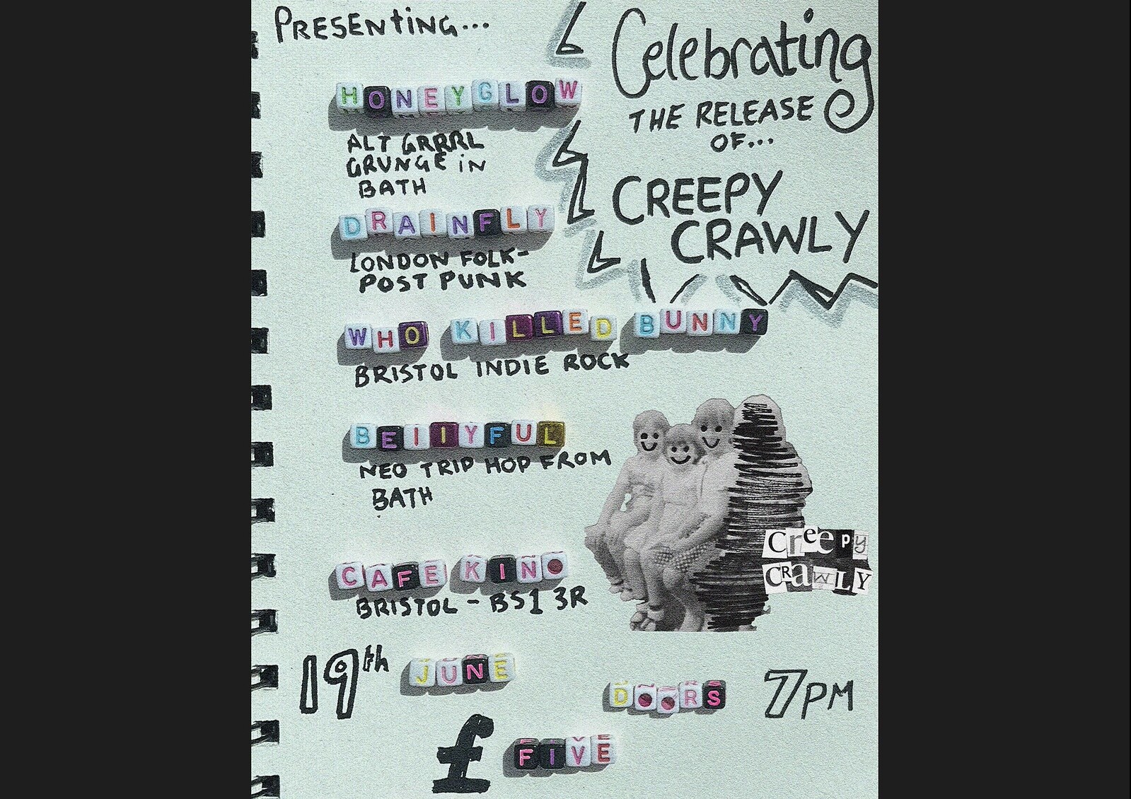 Honeyglow 'Creepy Crawly' single release gig at Cafe Kino