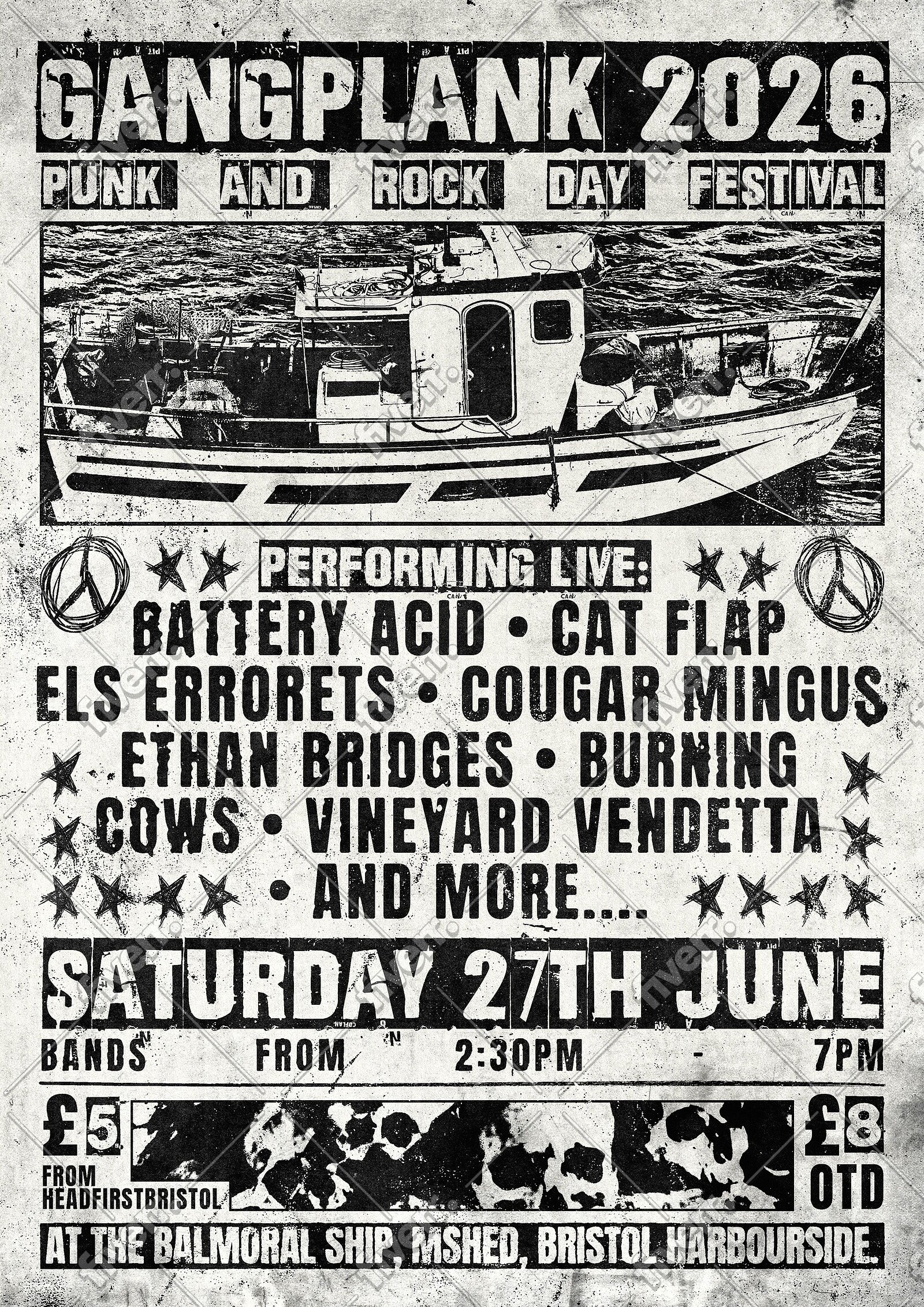 GANGPLANK Punk and Rock Day Festival at MV Balmoral Ship, MShed, Bristol Harbourside