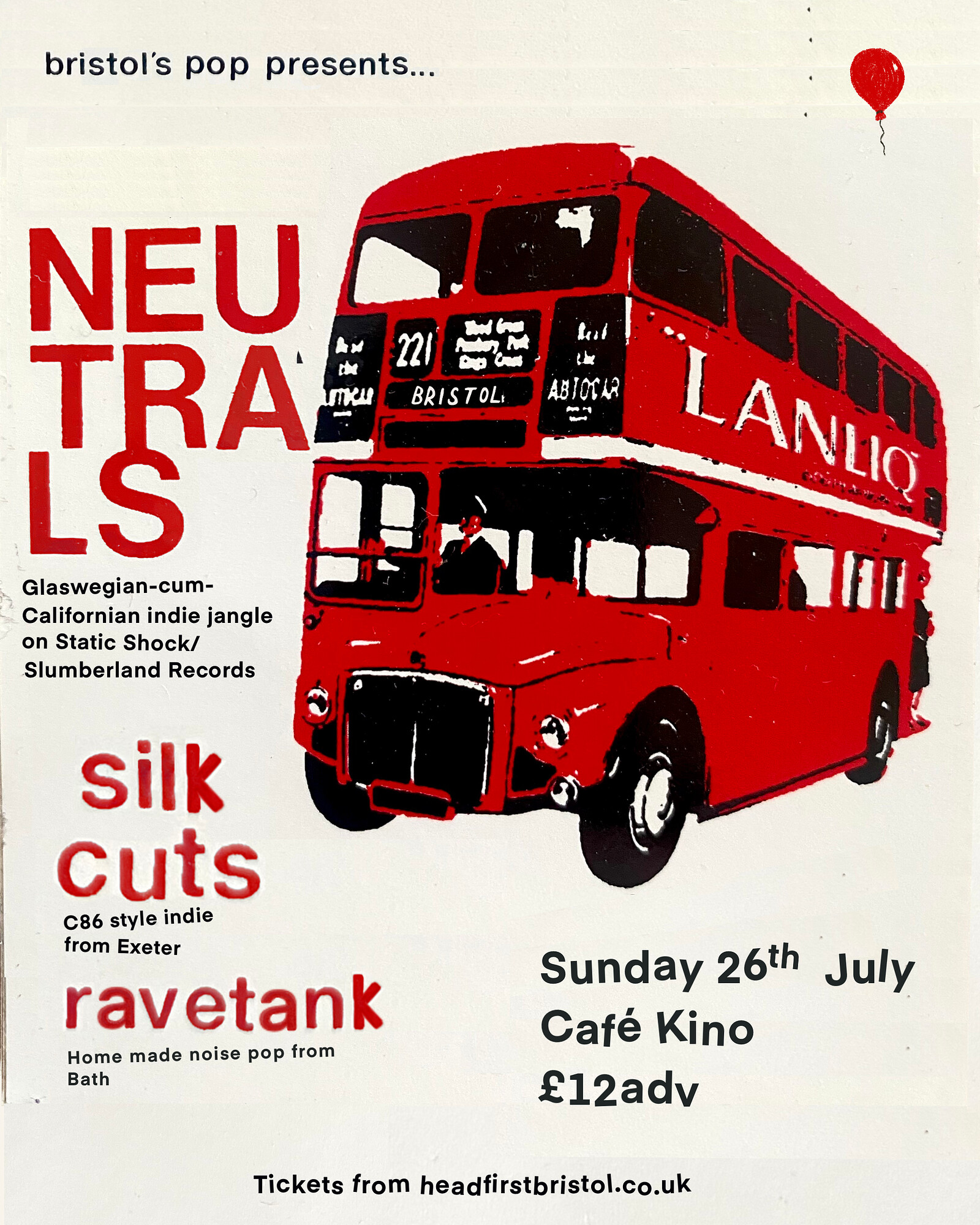 NEUTRALS , SILK CUTS and RAVETANK at Cafe Kino