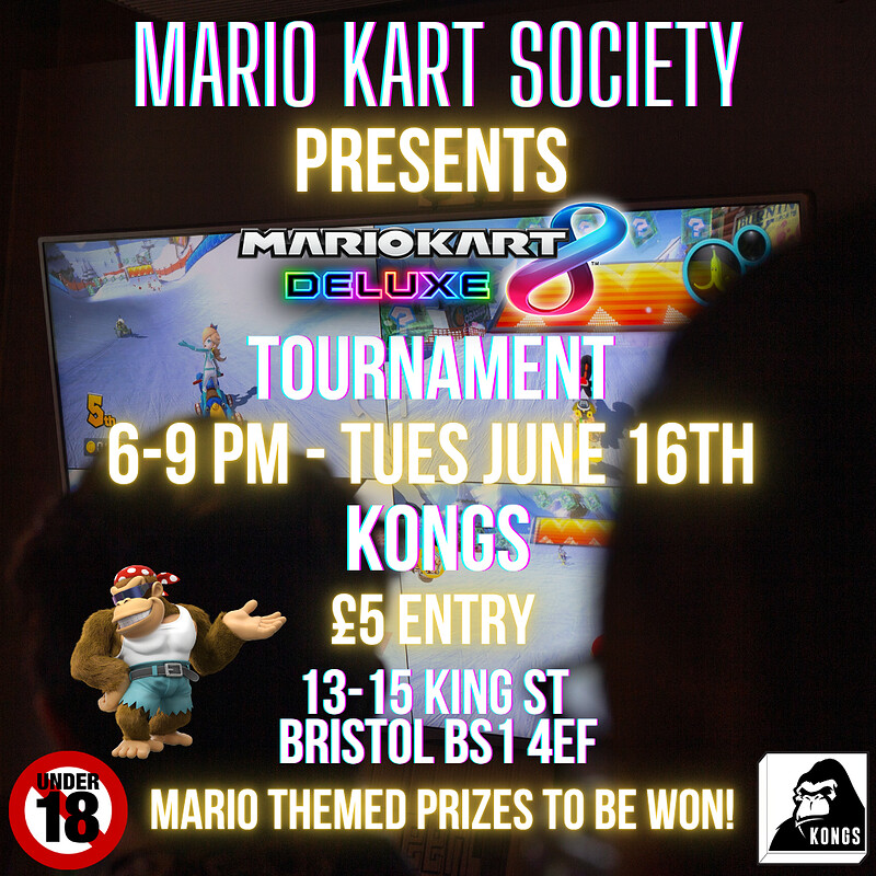 Mario Kart 8 Deluxe Tournament at Kongs at Kongs