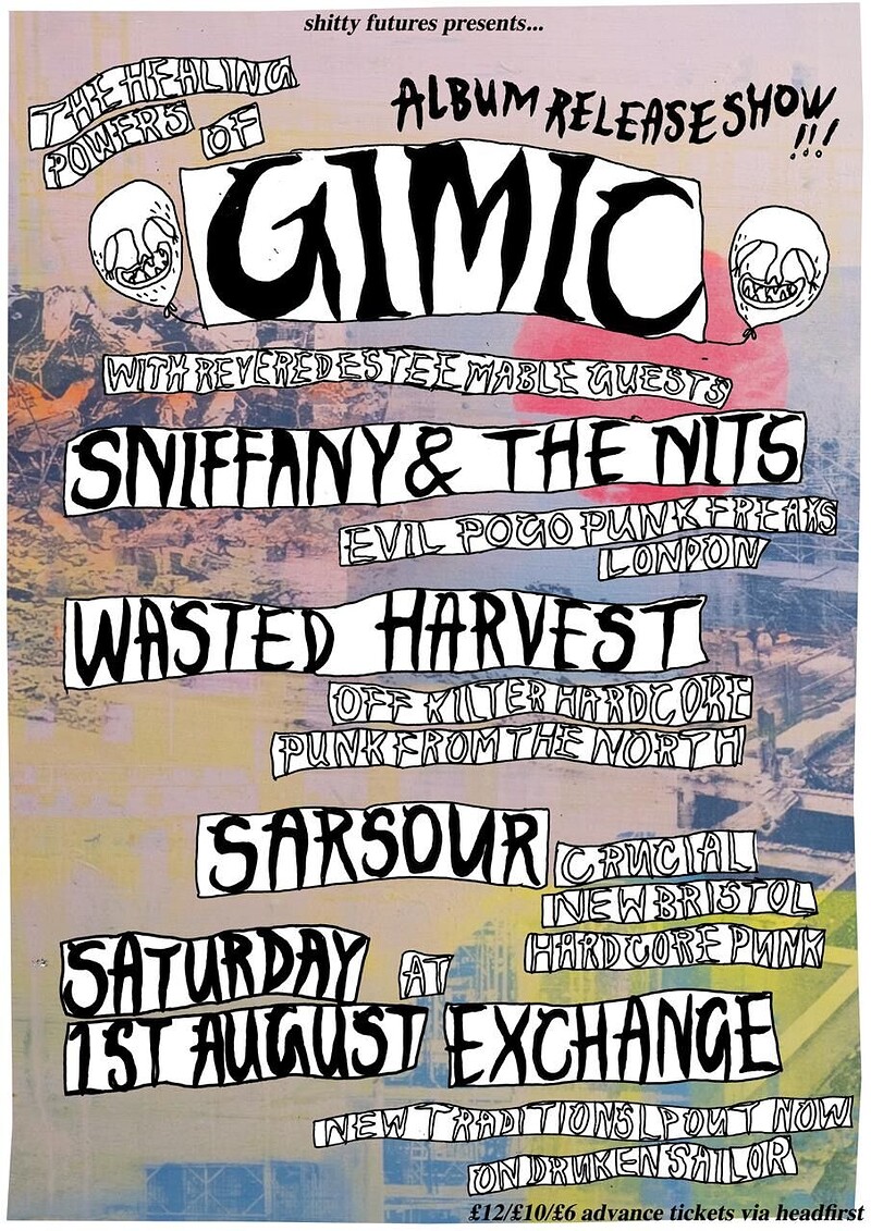 GIMIC album launch with Sniffany & the Nits, Wasted Harvest & Sarsour at Exchange