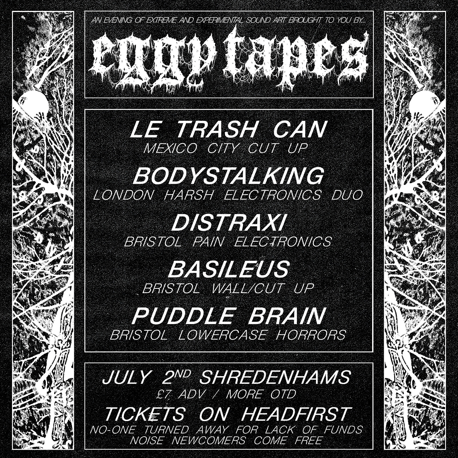 Le TRASH CAN / BODYSTALKING / Distraxi + more at Shredenhams
