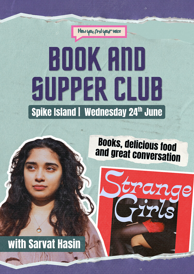 HYFYV's Book & Supper Club with Sarvat Hasin at Spike Island