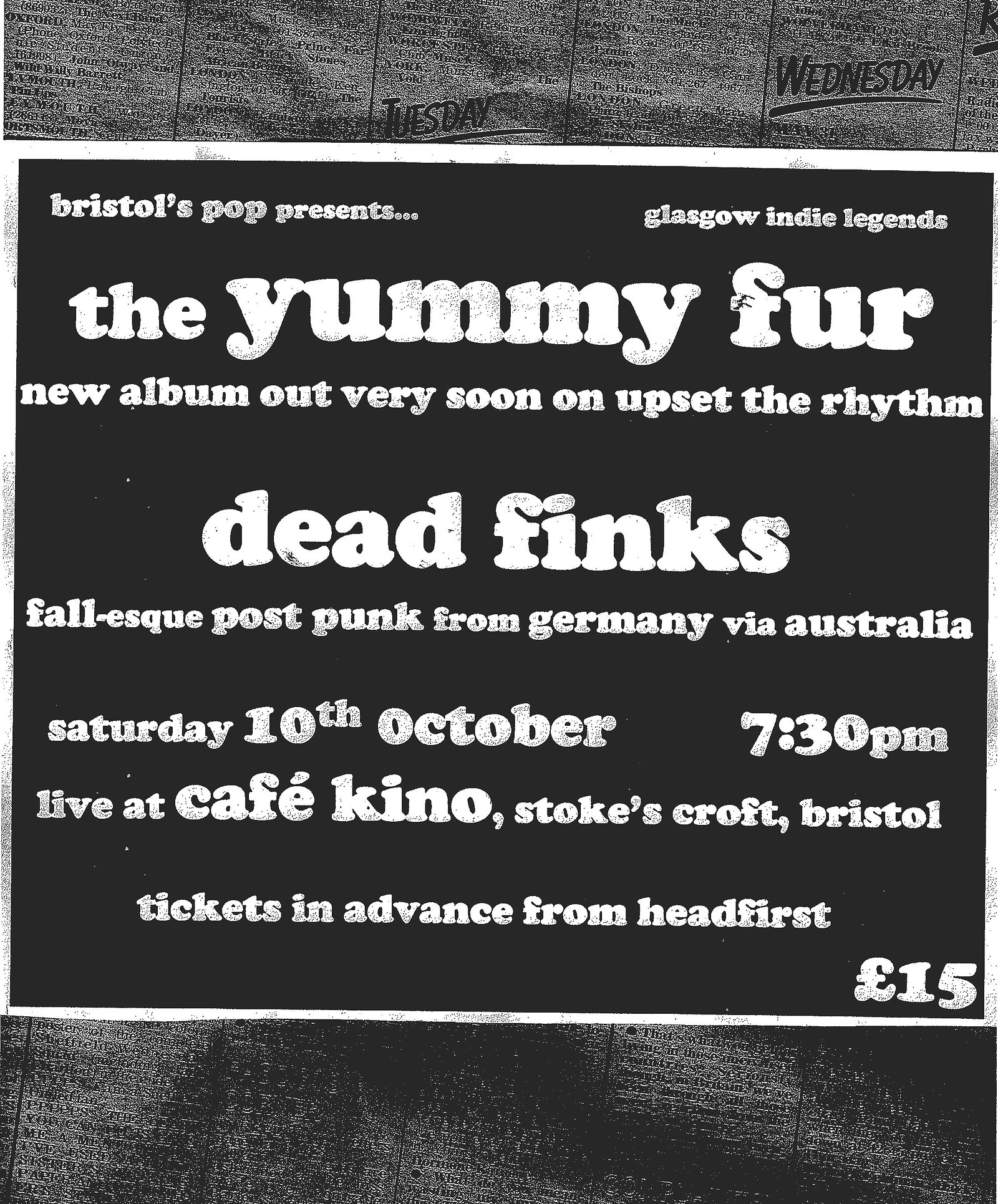 THE YUMMY FUR plus DEAD FINKS and support at Cafe Kino