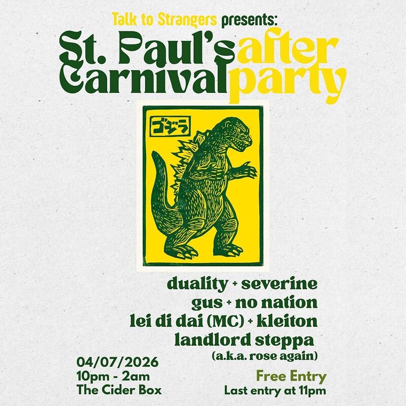 Talk to Strangers: St Paul's Carnival After Party at The Cider Box Tap Room