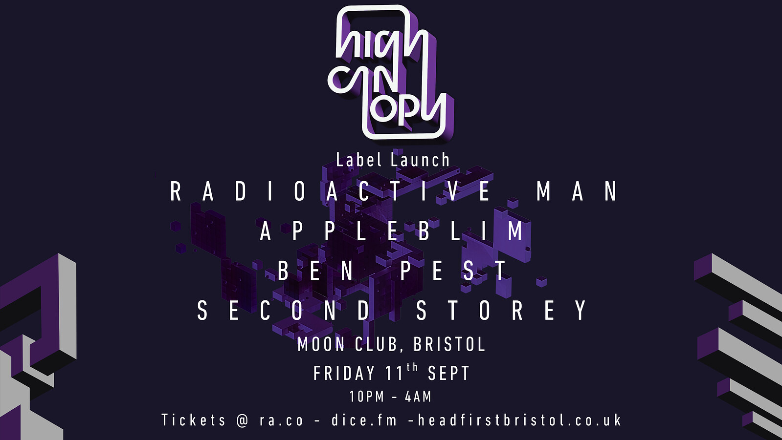 High Canopy w/Radioactive Man, Appleblim, Ben Pest and Second Storey at The Moon Club