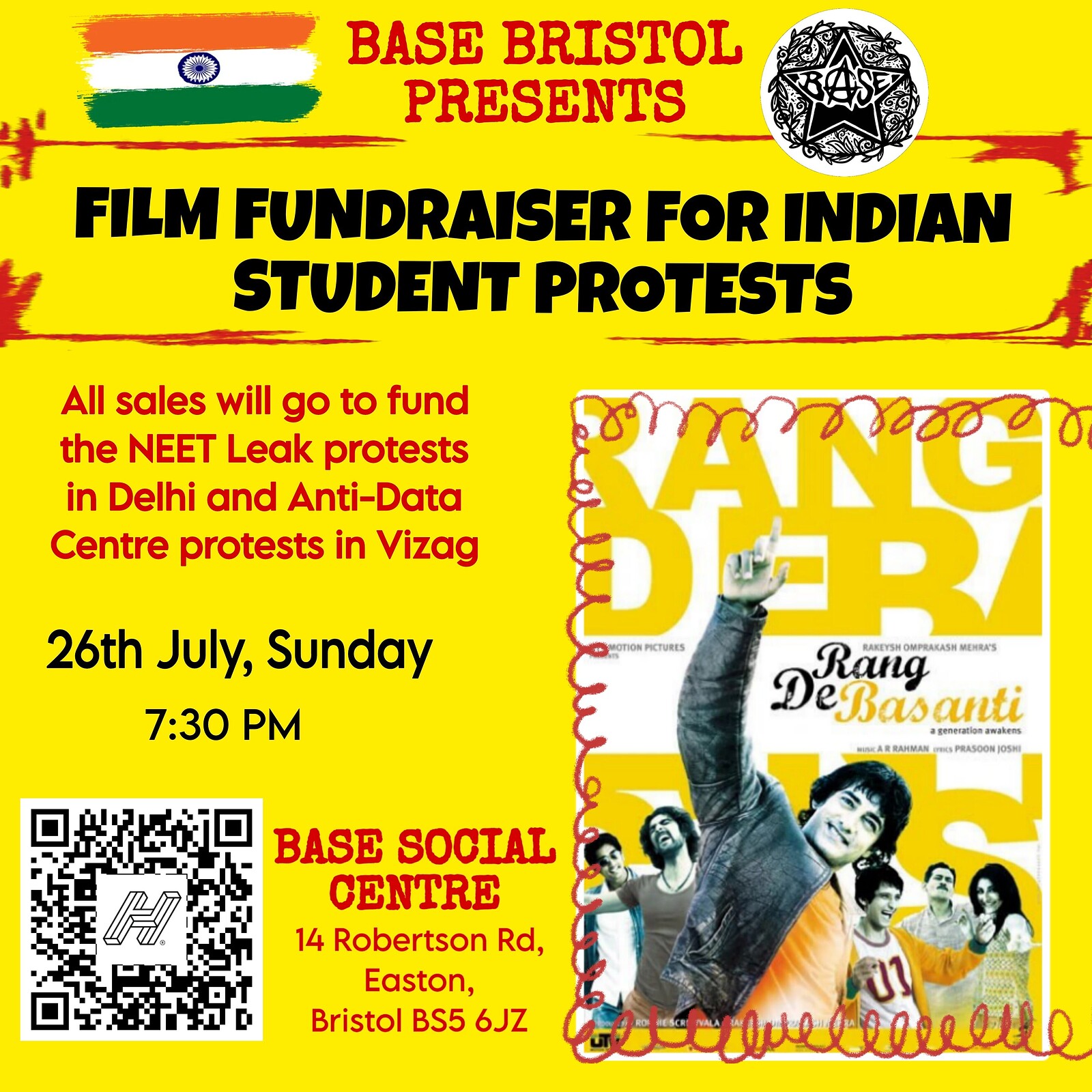 BASE SOCIAL CENTRE PRESENTS: Film Fundraiser for Indian Protesters at Base Social Centre, 14 Robertson Rd, Easton, Bristol BS5 6JZ
