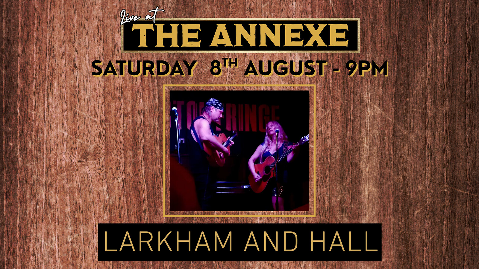 Tales of love and life on the road with Folk-rock duo Larkham and Hall at The Annexe Inn