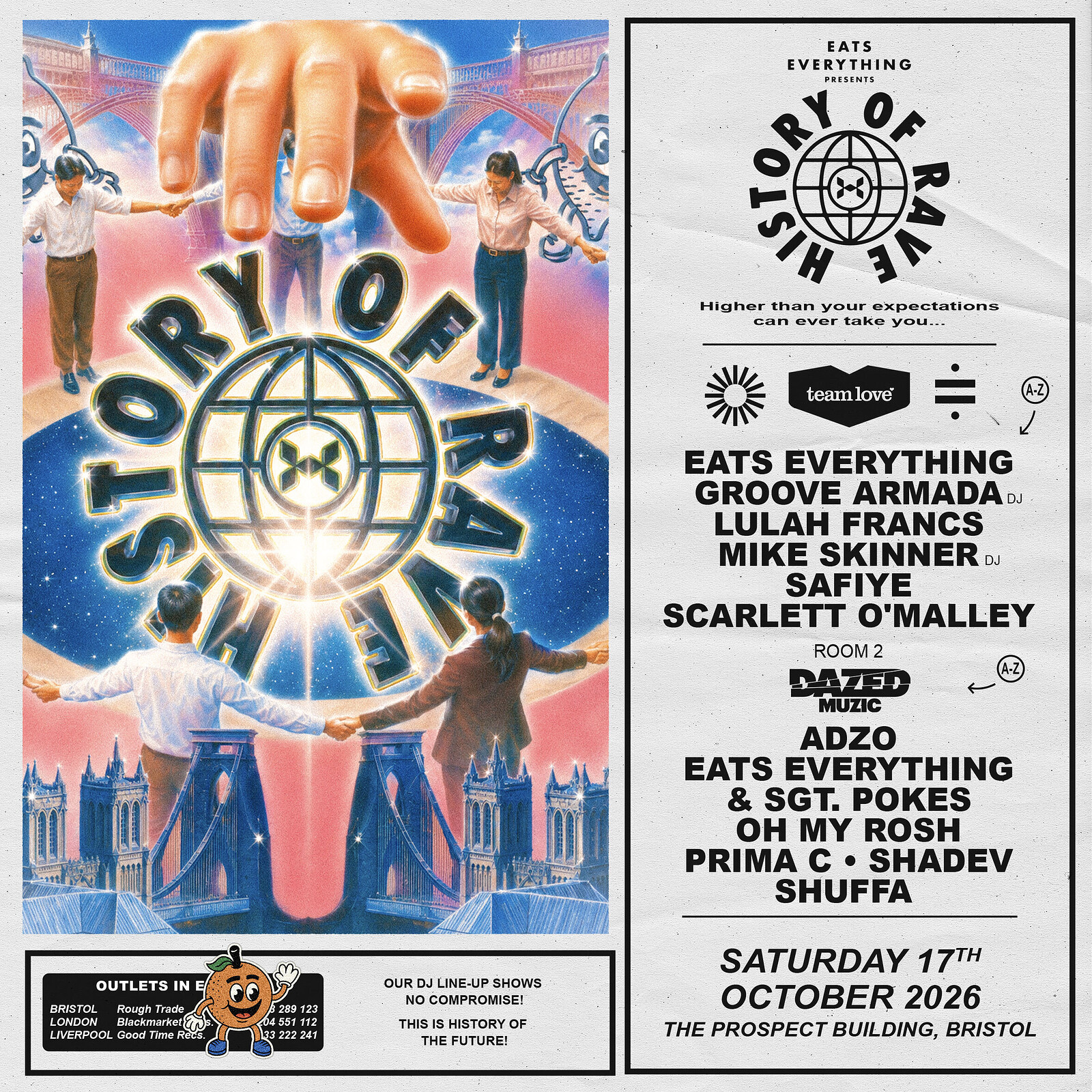 History Of Rave: Eats Everything, Groove Armada , Mike Skinner + More at The Prospect Building