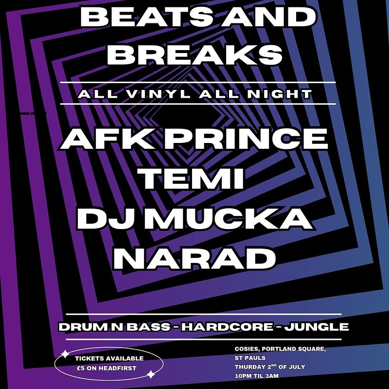 Beats and Breaks at Cosies