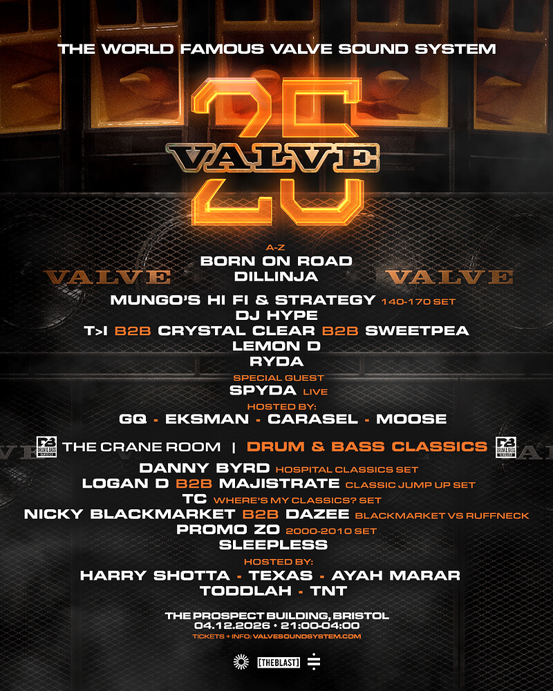 25 Years of Valve Sound System x Drum & Bass Classics | Bristol at The Prospect Building