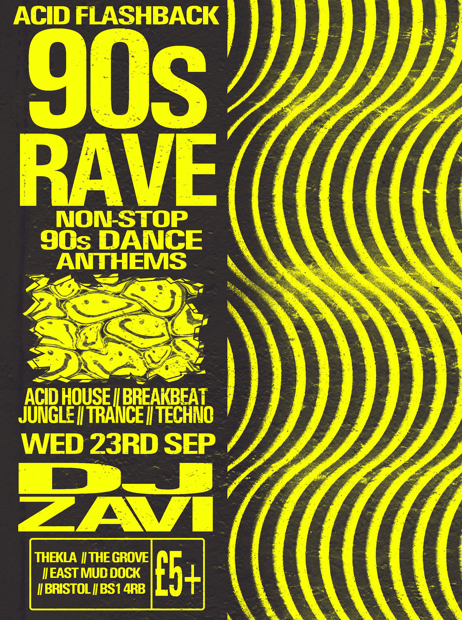 90s Rave - Acid House, Breakbeat, Jungle, Trance + More at Thekla