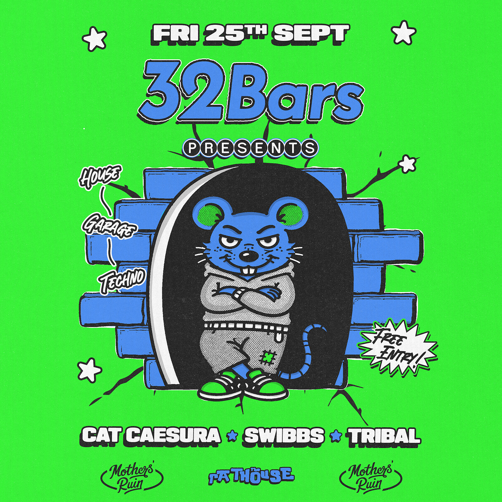 32Bars: Cat Caesura, Swibbs + Tribal at The Mothers Ruin
