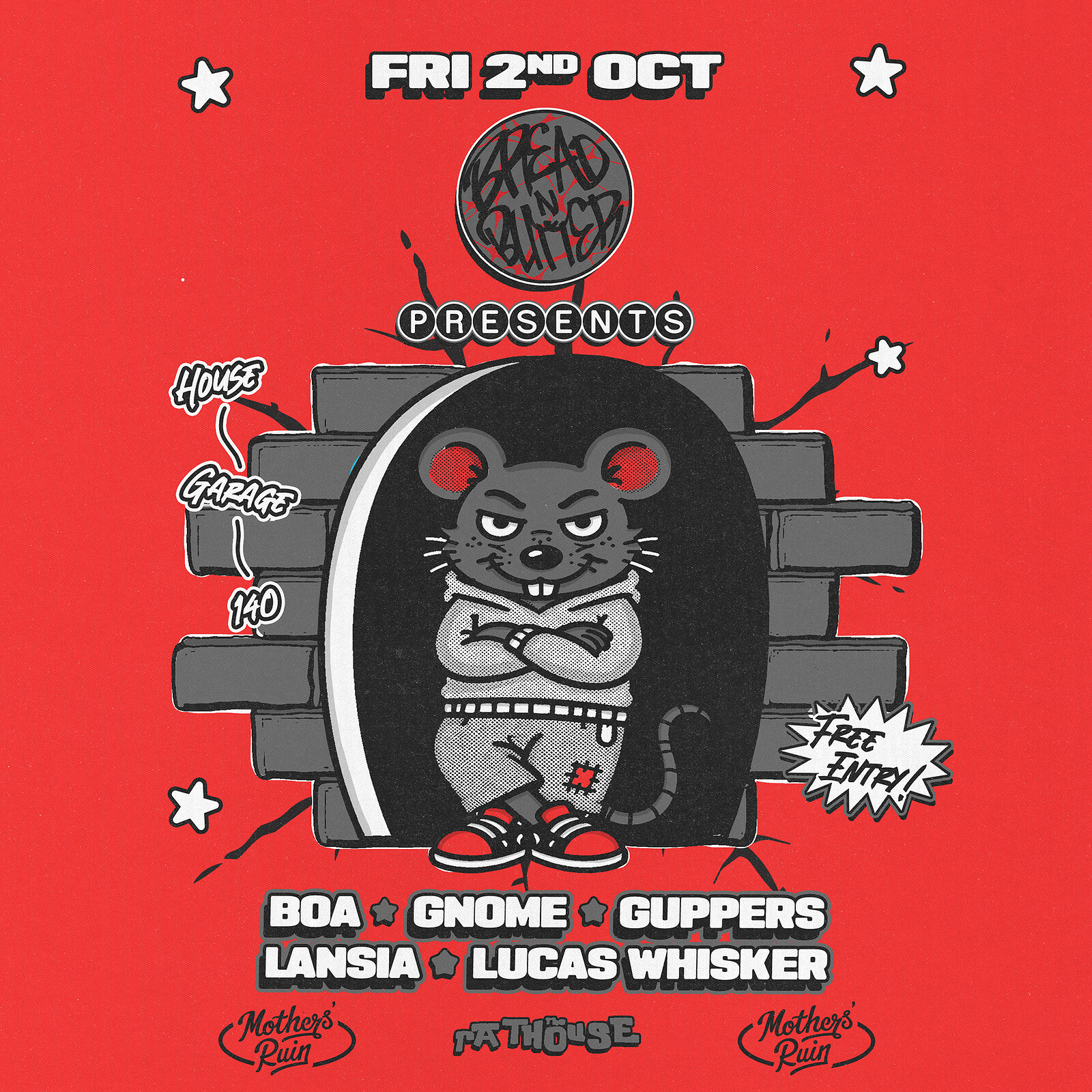 Bread N Butter: Boa, Gnome, Guppers, Lansia + Lucas Whisker at The Mothers Ruin