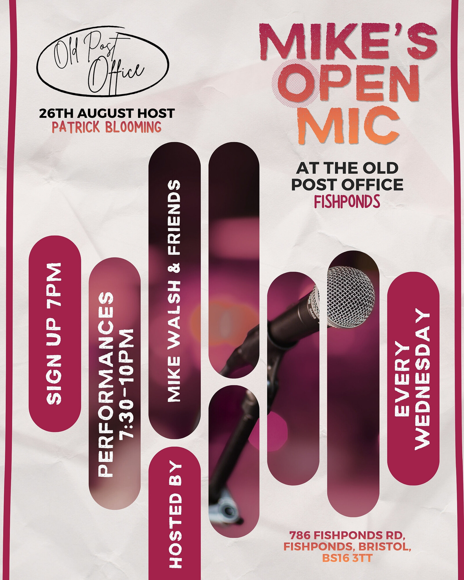 Mike's Open Mic at The Old Post Office at The Old Post Office, Fishponds