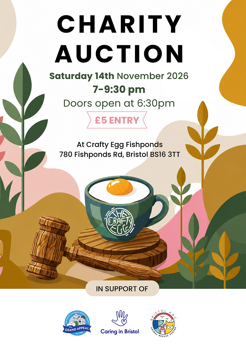 The Crafty Egg Charity Auction at The Crafty Egg (Fishponds)