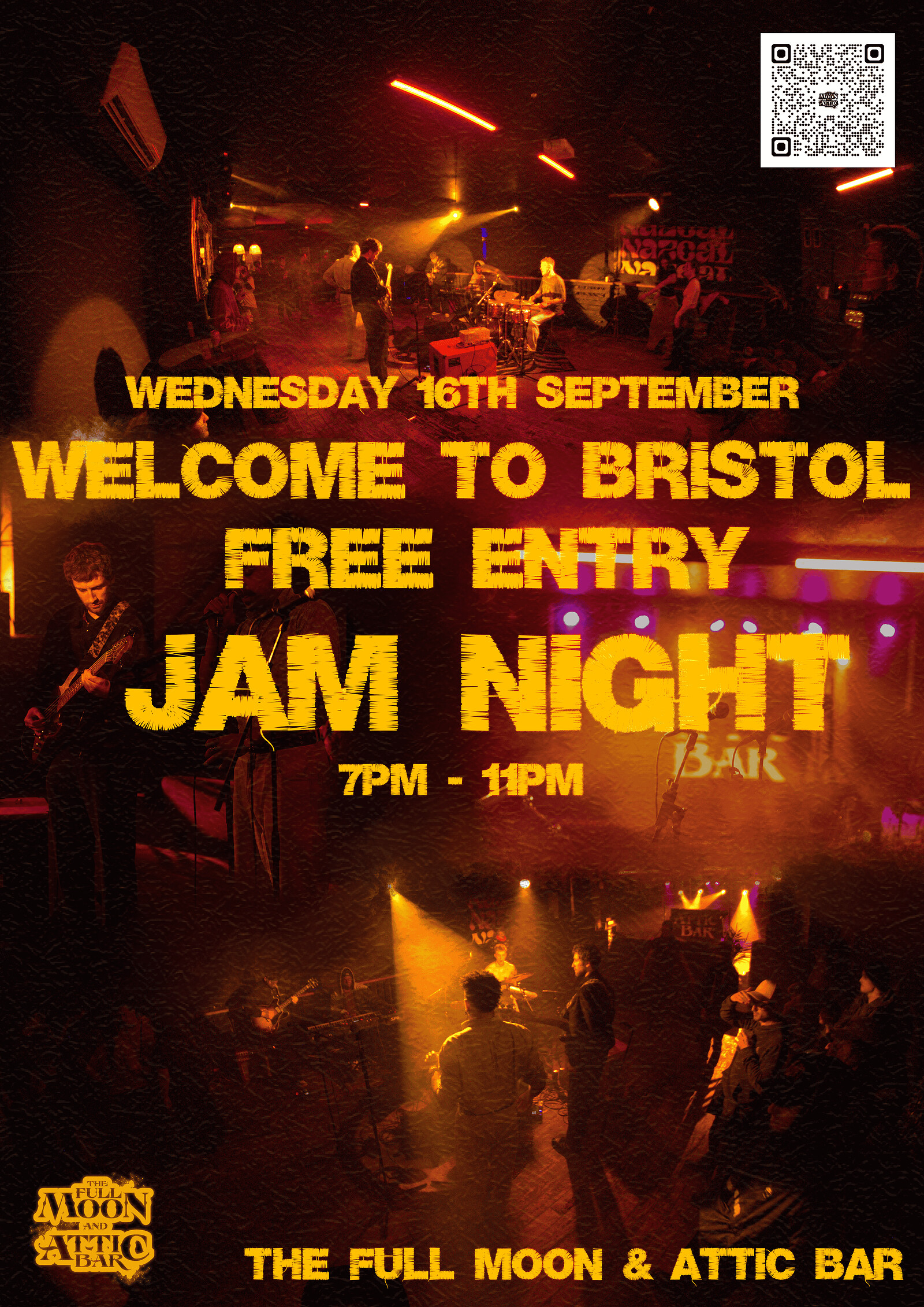 'Welcome to Bristol' Jam Night at The Full Moon & Attic Bar