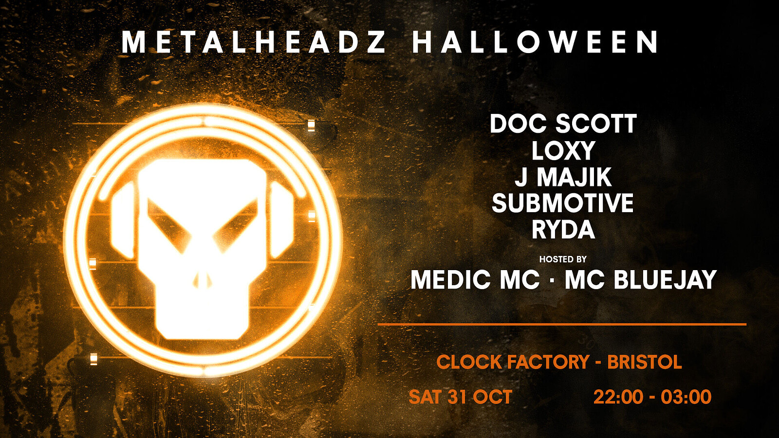 Metalheadz  • Doc Scott, Loxy, J Majik & More at Clock Factory