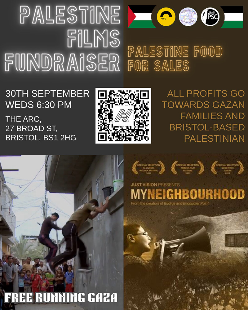 Palestine Film Fundraiser - My Neighbourhood and Free Running Gaza at The Arc