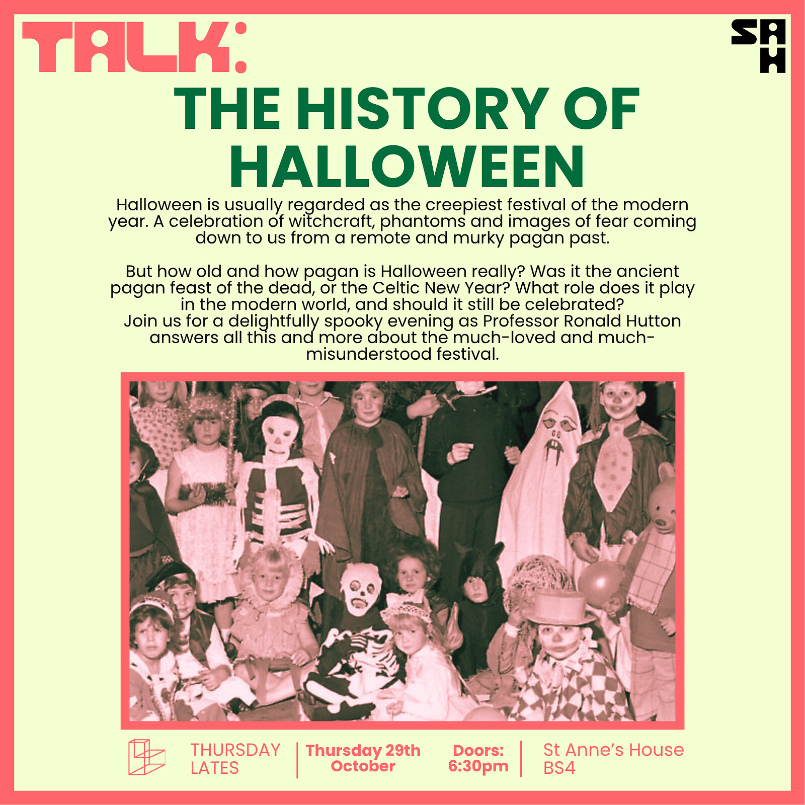 Talk: The History of Halloween with Ronald Hutton at St Anne's House (BS4)