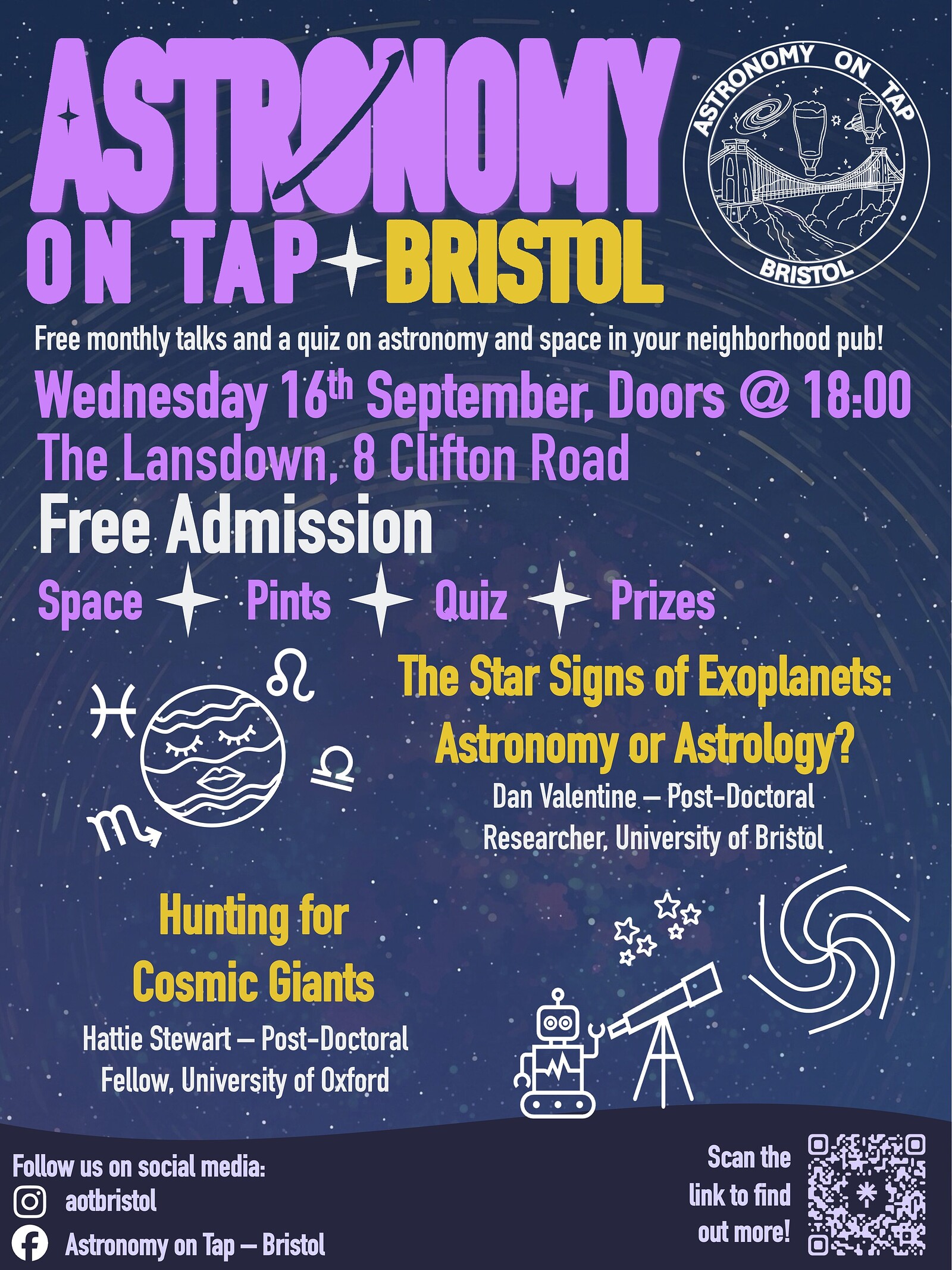 Astronomy on Tap Bristol: Exoplanets’ Star Signs and Cosmic Giants at The Lansdown