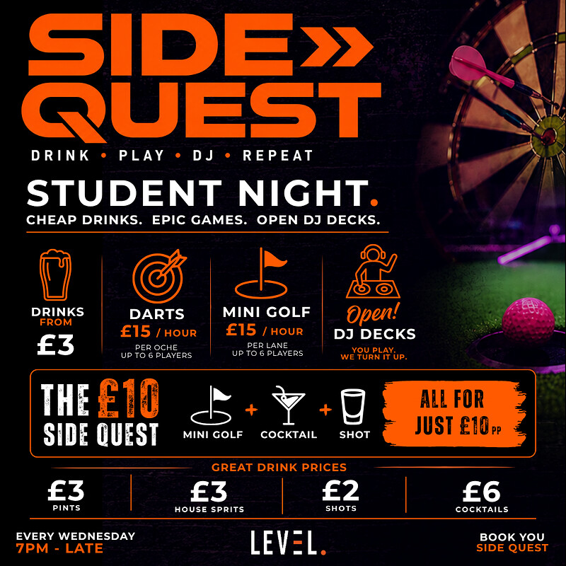 SIDE QUEST - Open DJ Desks at Level. Social