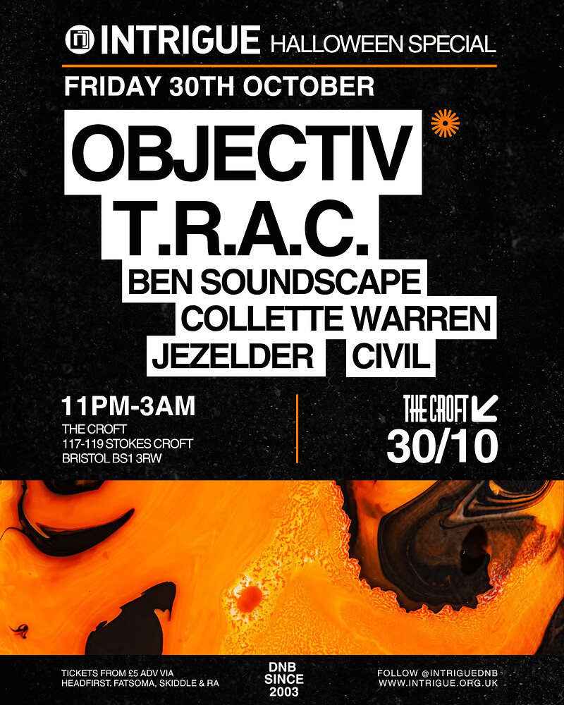 Intrigue Halloween Special - Objectiv / T.R.A.C. & more at The Croft