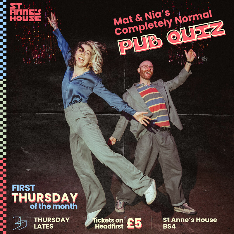 Mat and Nia's Completely Normal Pub Quiz at BRICKS BRISTOL, St Anne's House, St Anne's Rd, Brislington, Bristol BS4 4AB