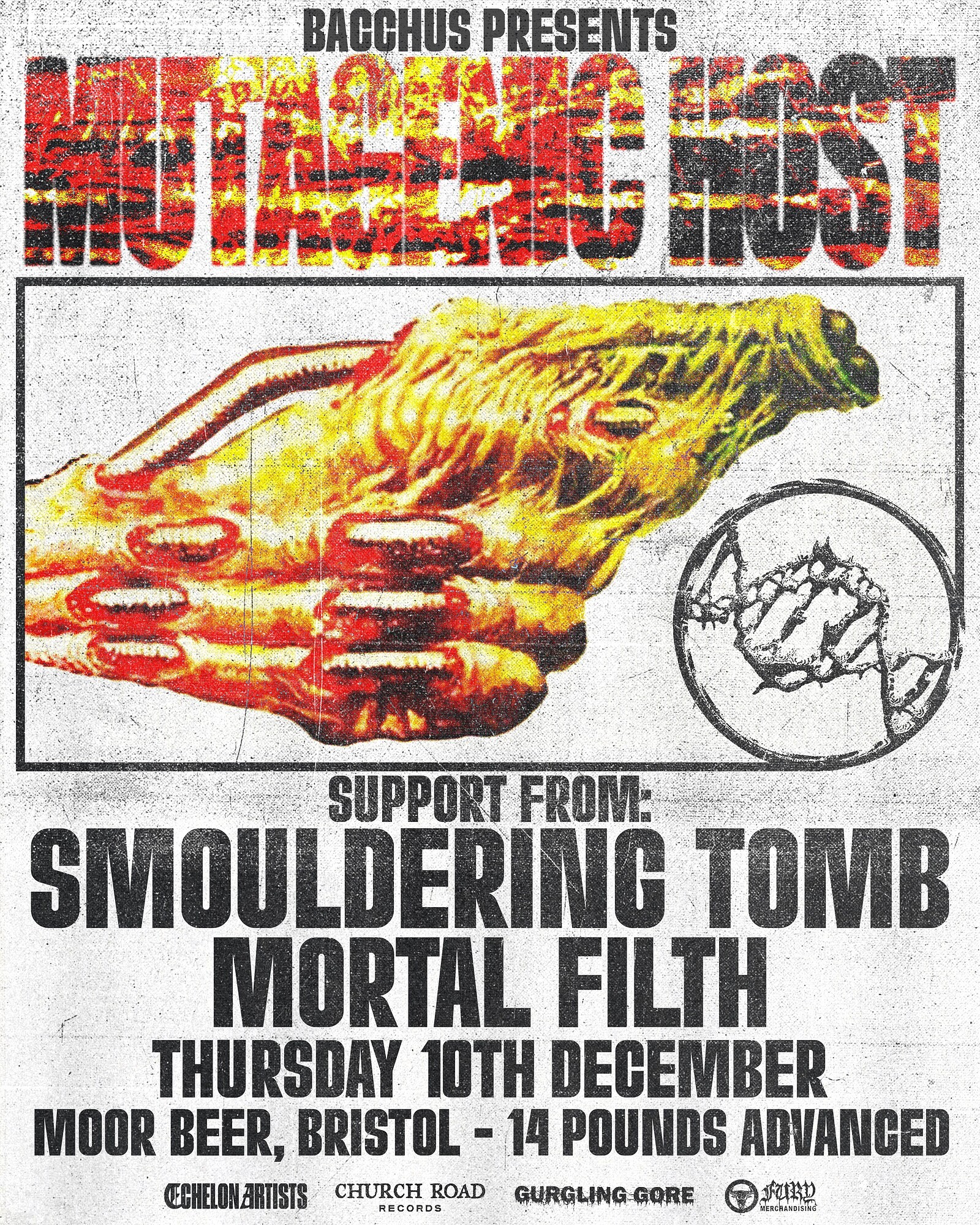 MUTAGENIC HOST / SMOULDERING TOMB / MORTAL FILTH at Moor Beer Co