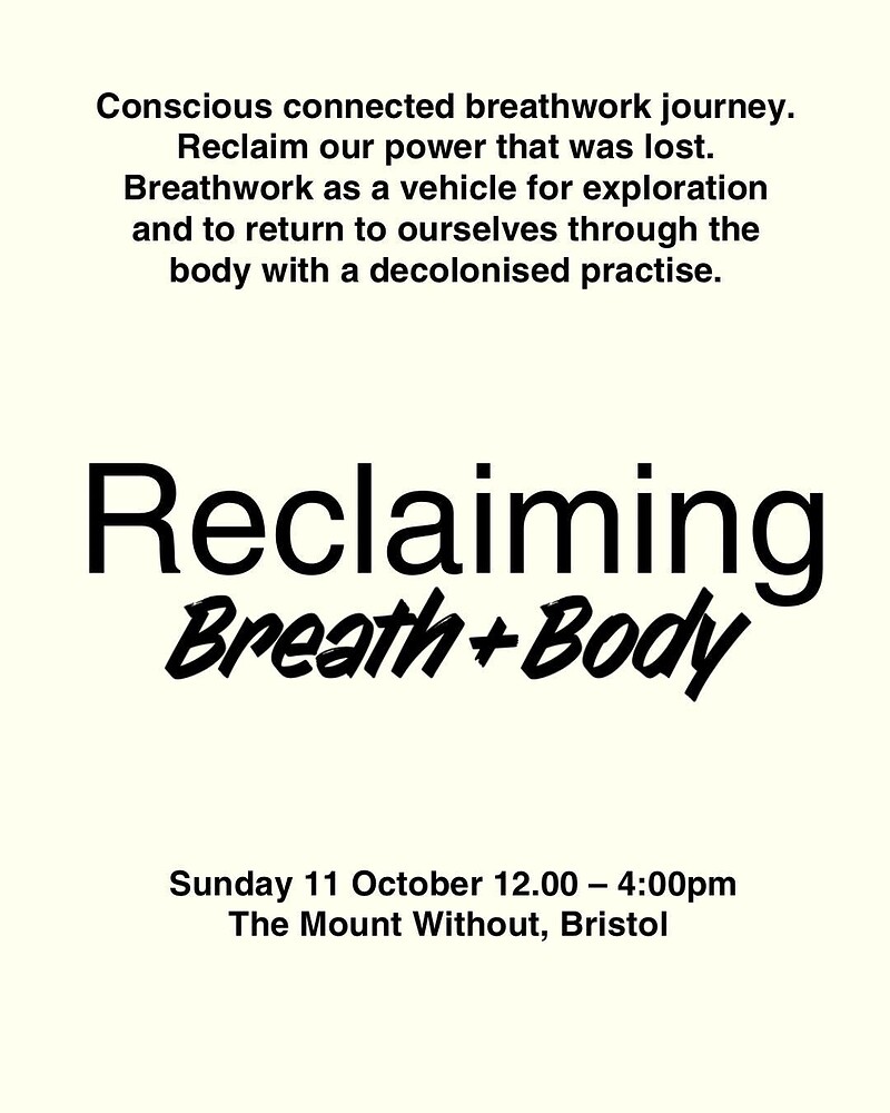 Reclaiming bresth & body conscious connected breathwork journey& journaling at The Mount Without