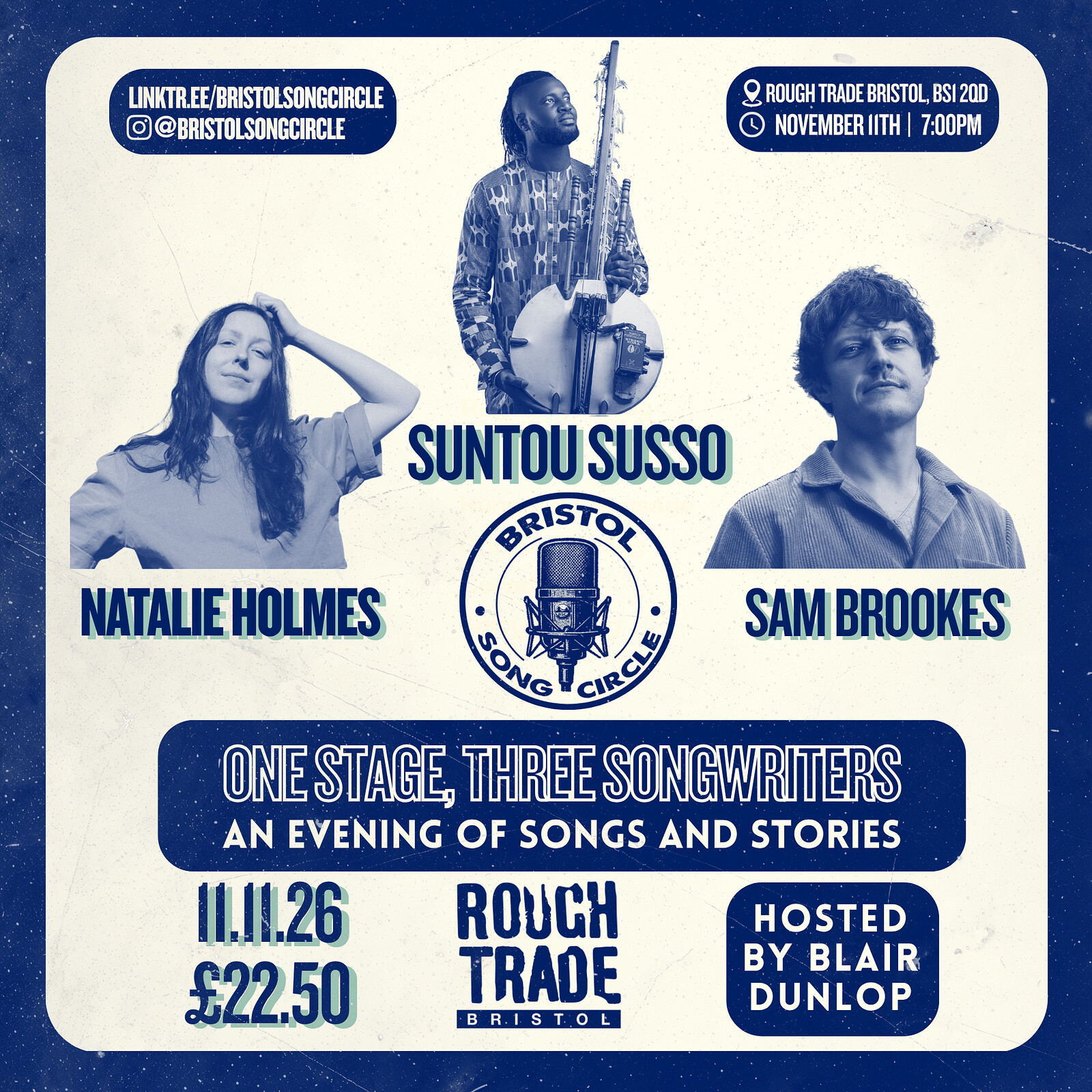 Suntou Susso, Natalie Holmes, and Sam Brookes at Rough Trade Bristol