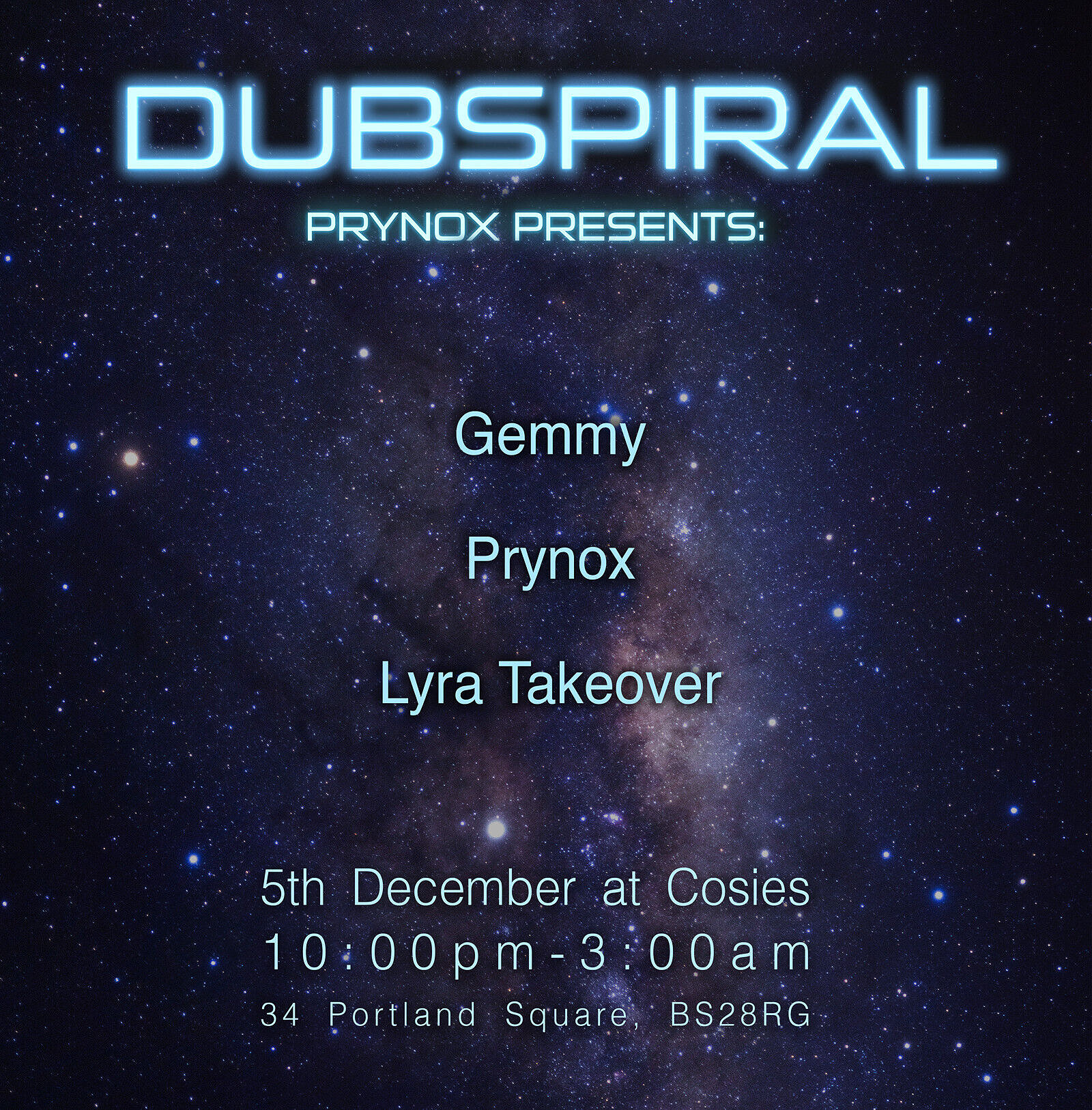 Dubspiral: Prynox Presents at Cosies