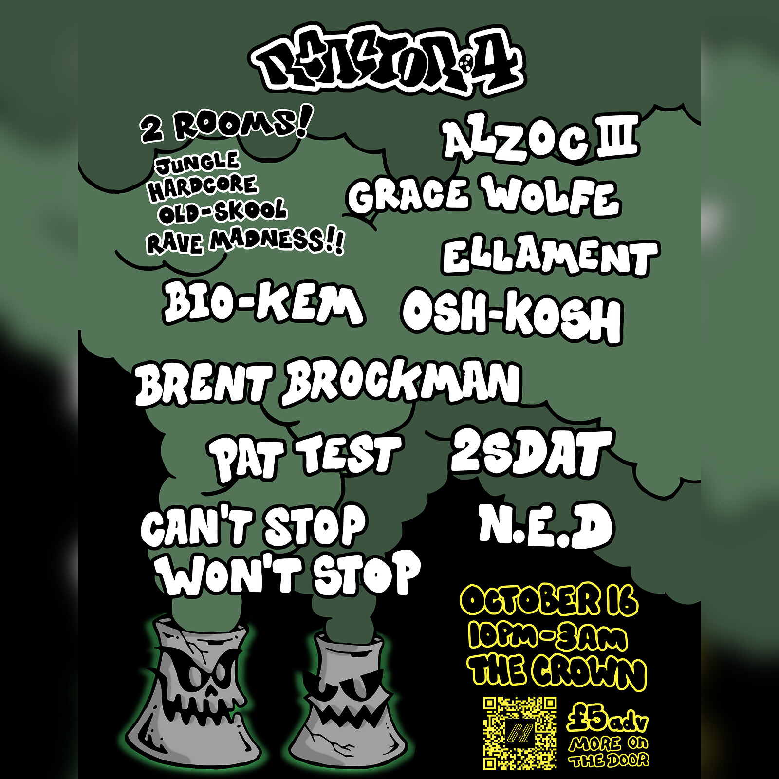 Reactor 4 - Return of the Reactor - ALZOC III, GRACE WOLFE & MORE at The Crown