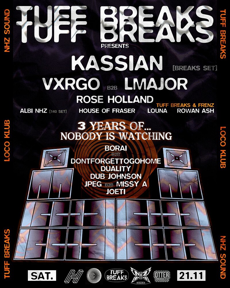 Tuff Breaks x Nobody is Watching: Kassian, VXRGO, LMajor + More at Loco Klub