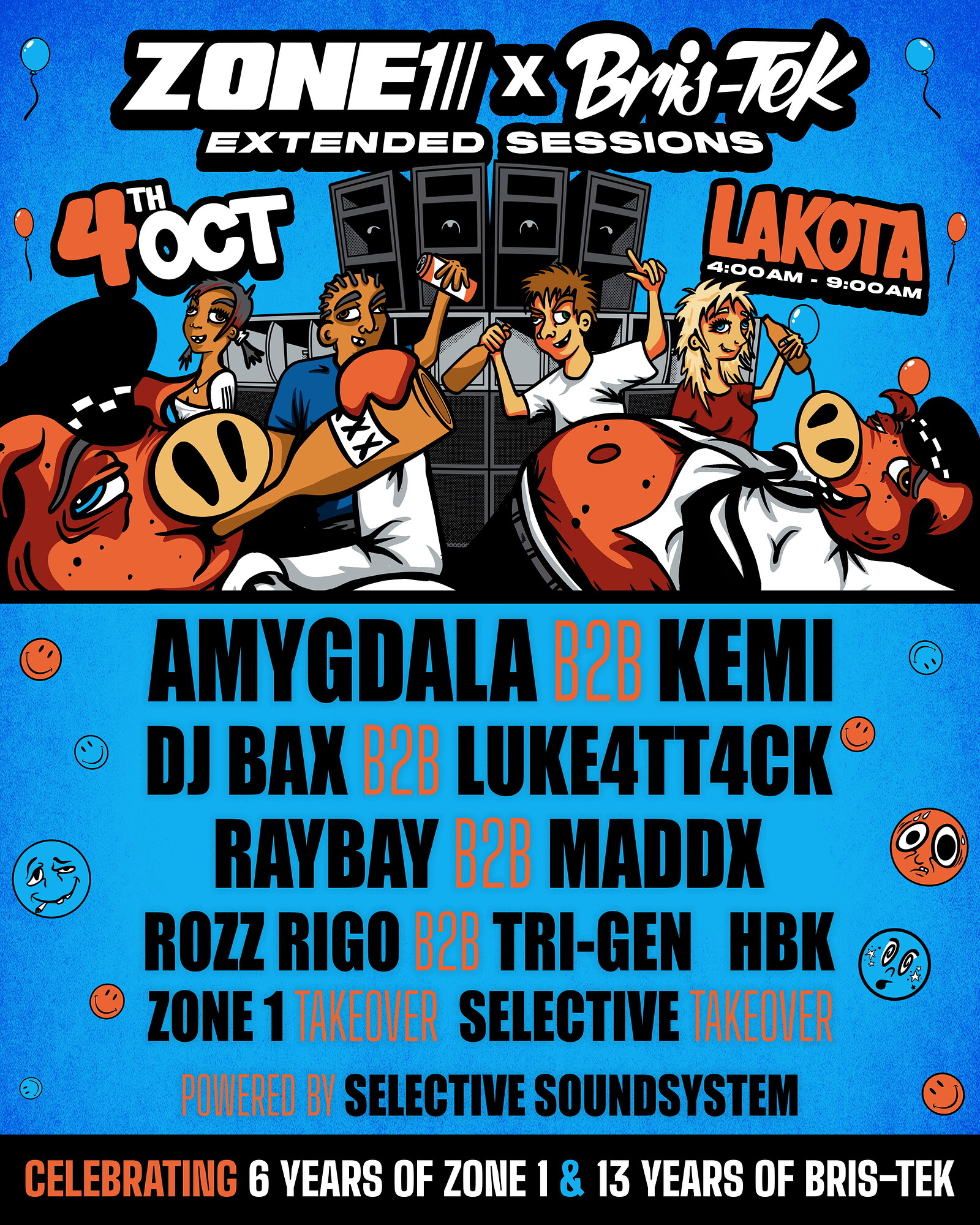 ZONE 1 X BRISTEK - EXTENDED SESSIONS w/ AMYGADLA, DJ BAX, LUKE4TT4CK, KEMI at Lakota