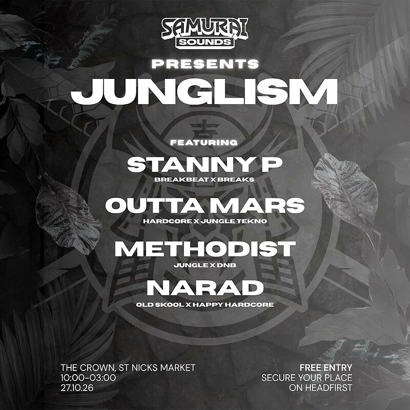 Samurai Sounds: Stanny P, Outta Mars, Methodist + Narad at The Crown