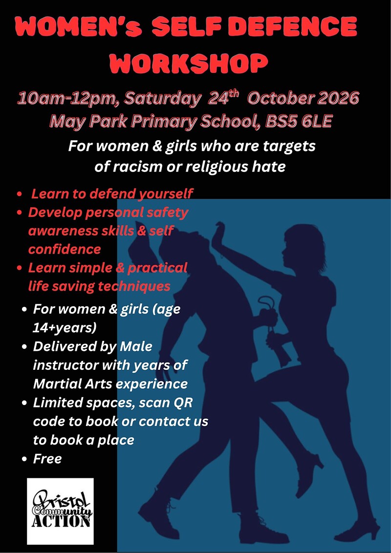 Self-defence workshop for women from racialised communities at May Park Primary School, BS5 6LE