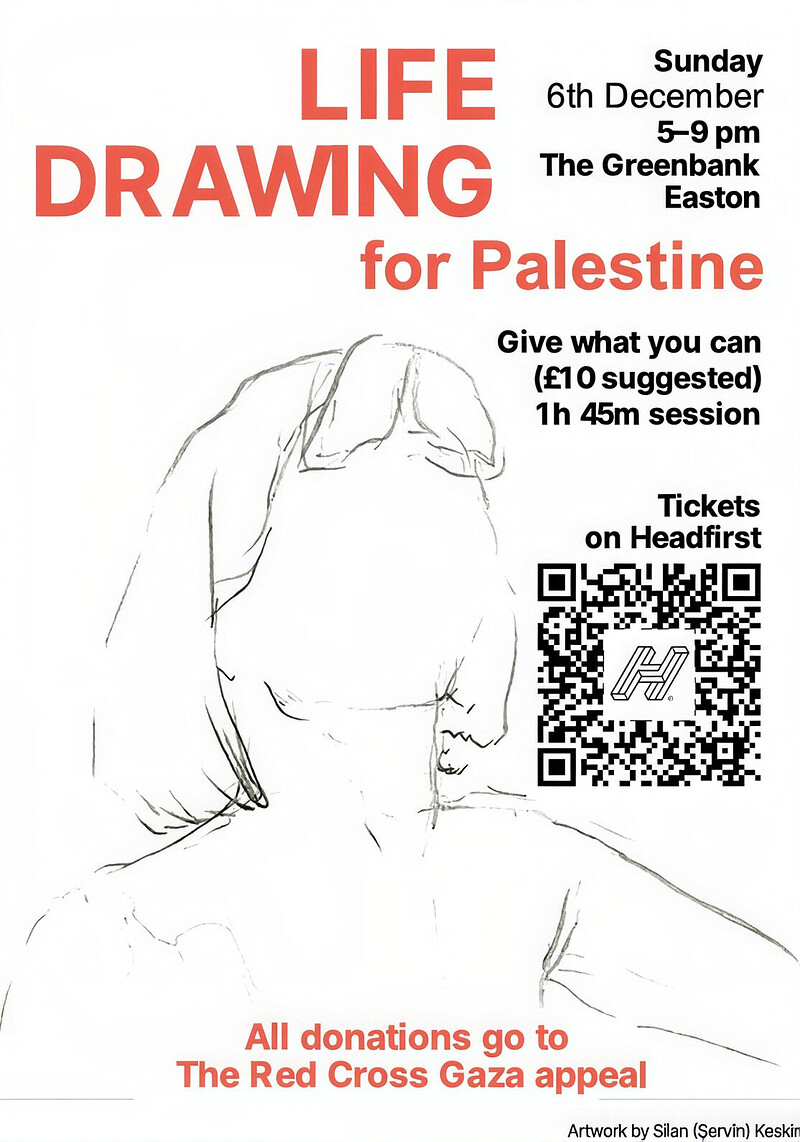 Life Drawing for Palestine 2026 at The Greenbank pub, Easton, Bristol, BS5 6DP