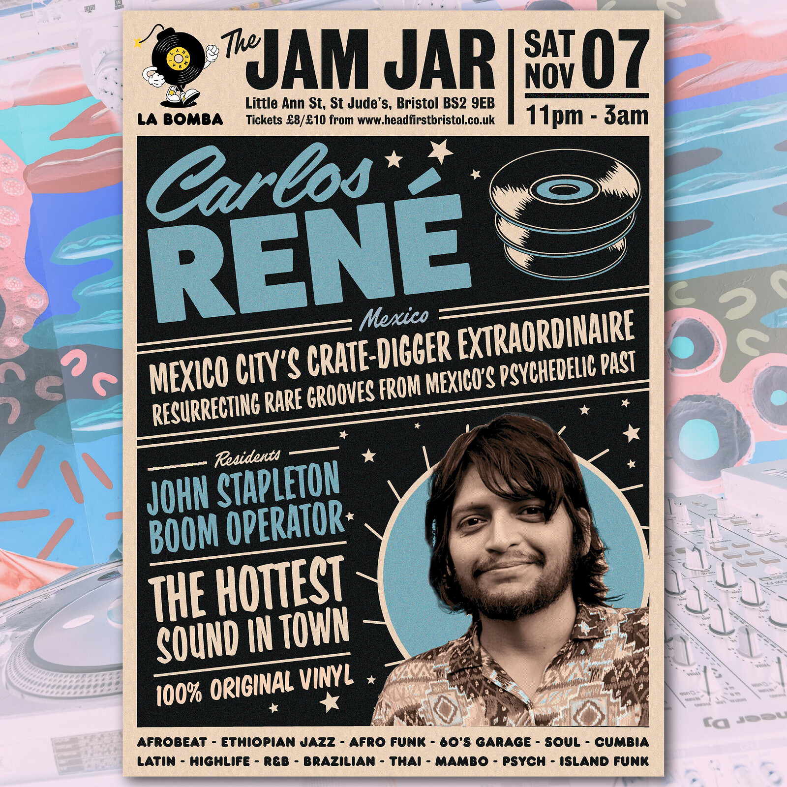 La Bomba present Carlos René at The Jam Jar