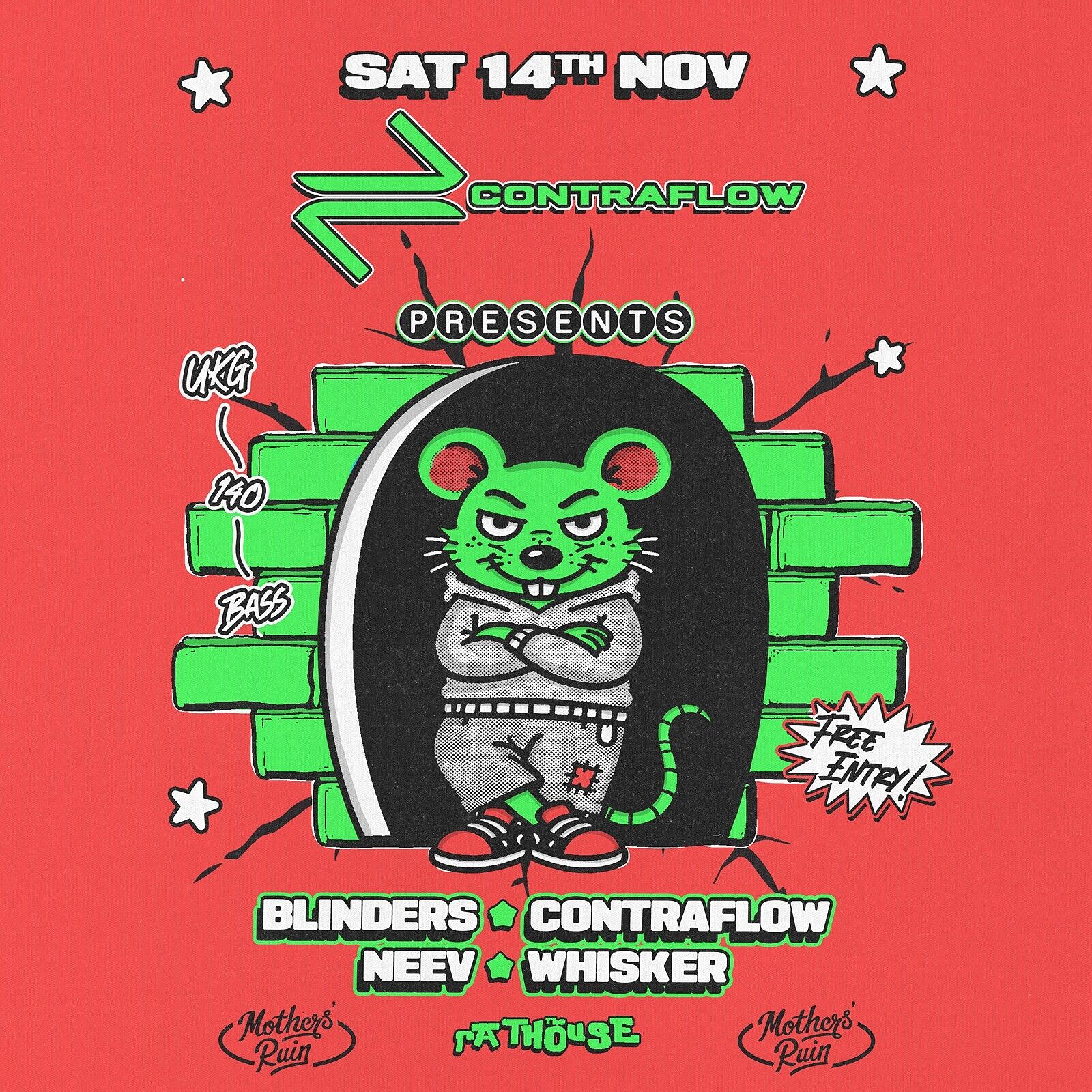Contraflow & Friends: Blinders, Neev, Whisker + Contraflow at The Mothers Ruin