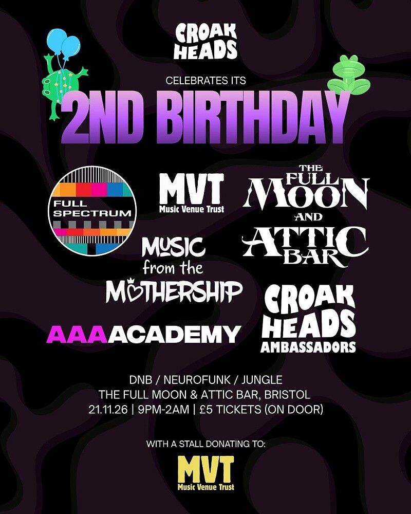 Croakheads 2nd Birthday at The Full Moon & Attic Bar