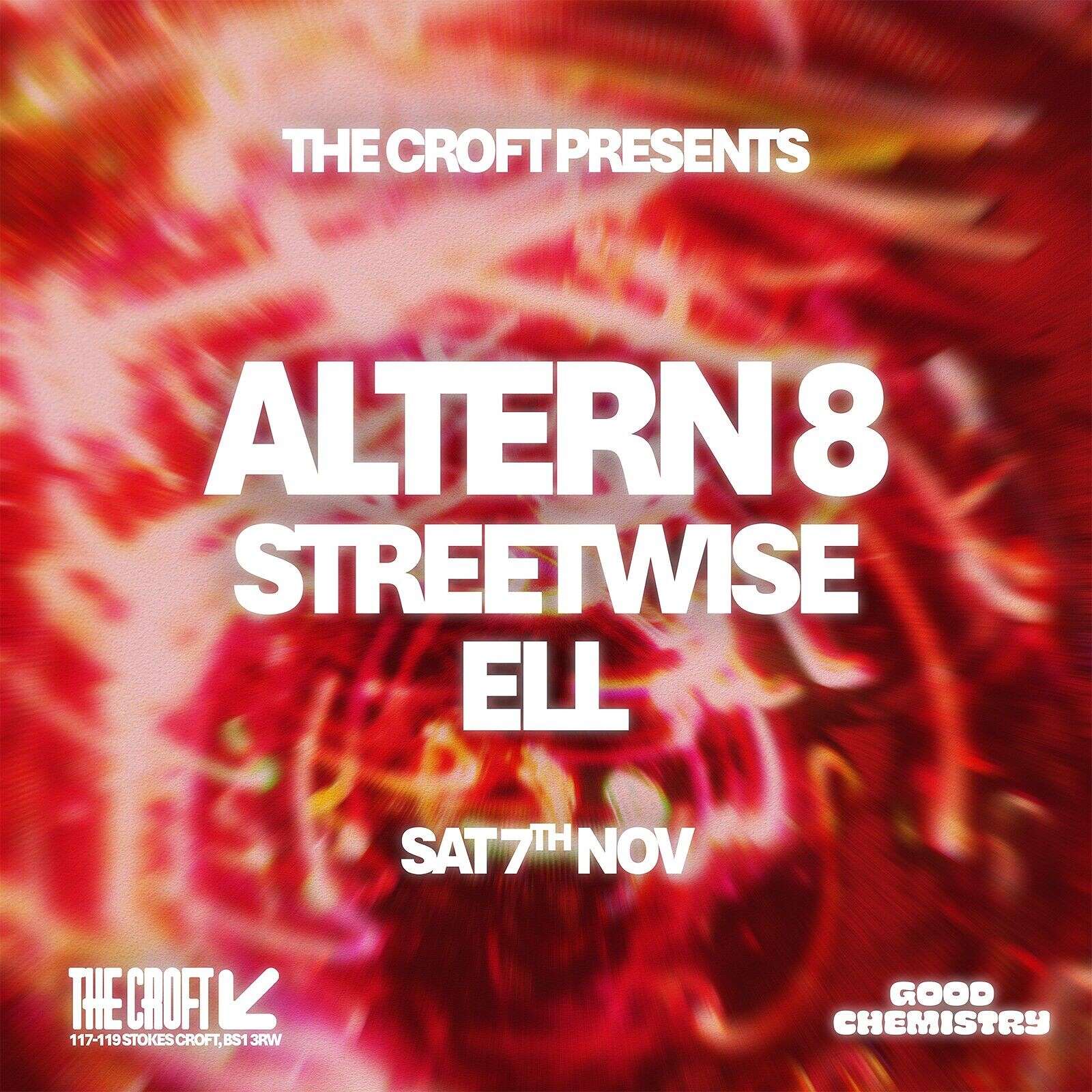 The Croft Presents: Altern 8, Streetwise + Ell at The Croft