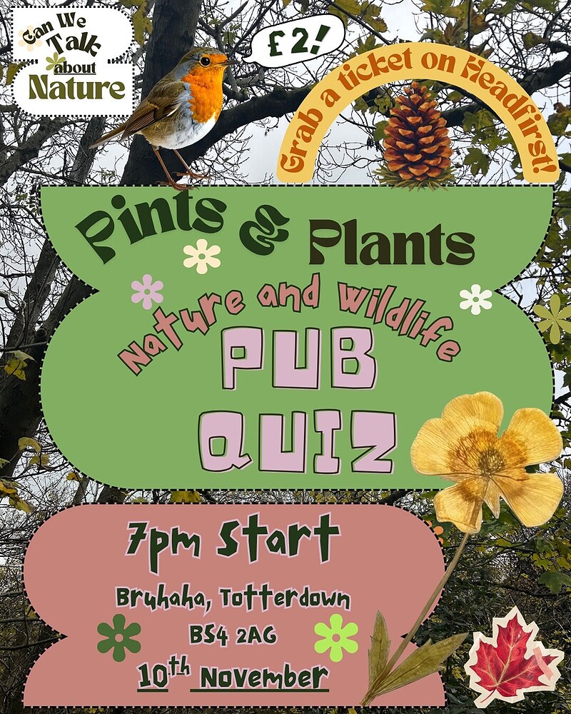 Pints and Plants Nature and Wildlife Pub Quiz at Bruhaha, 156-158 Wells Road, Totterdown, BS4 2AG