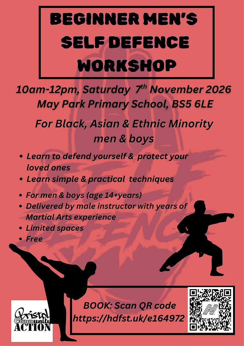 Self-defence workshop for Black, Asian & Ethnic Minority men at May Park Primary School