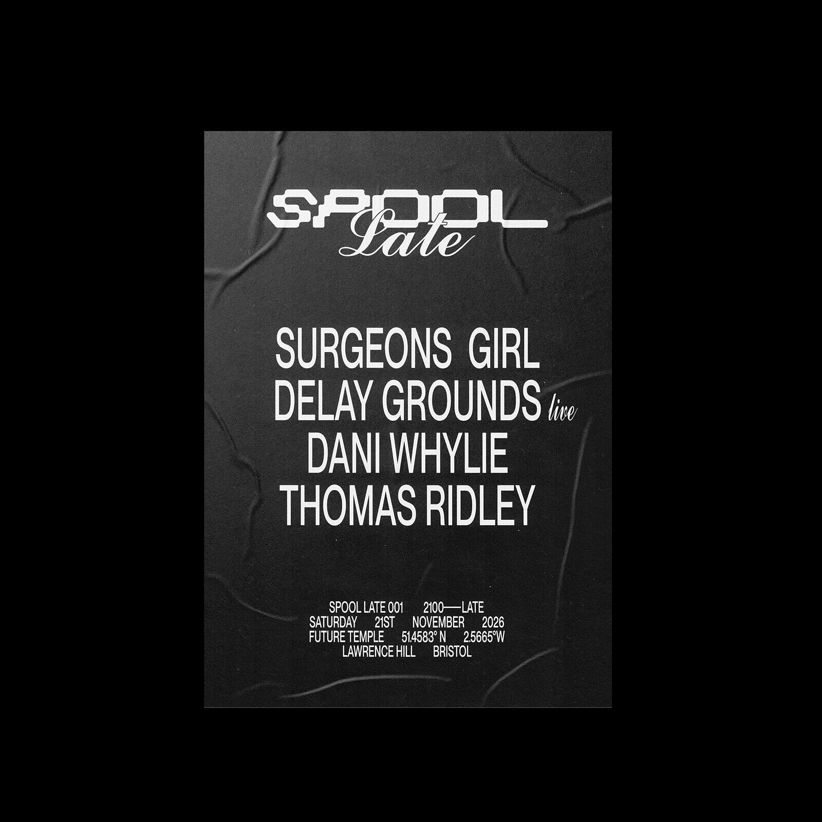 SPOOL Late - Surgeons Girl, Delay Grounds, Dani Whylie, Thomas Ridley at Future Temple