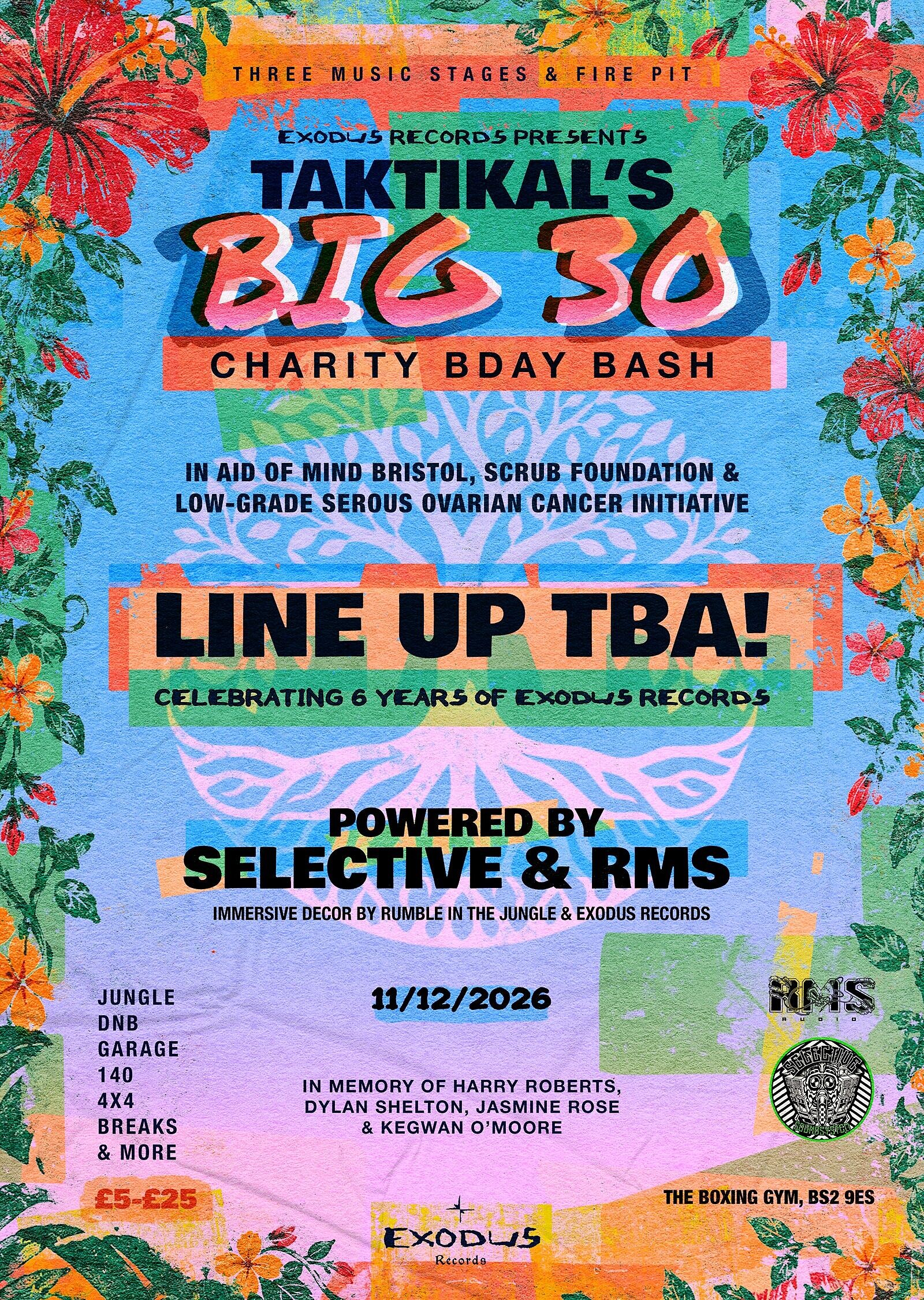 Taktikal's Big 30th Charity Bday Bash celebrating 6 years of Exodus Records at The Boxing Gym