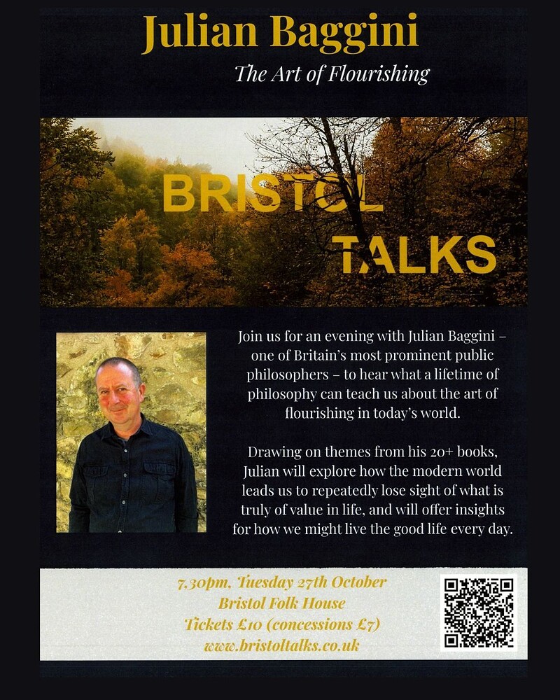Julian Baggini: The Art of Flourishing at Bristol Folk House